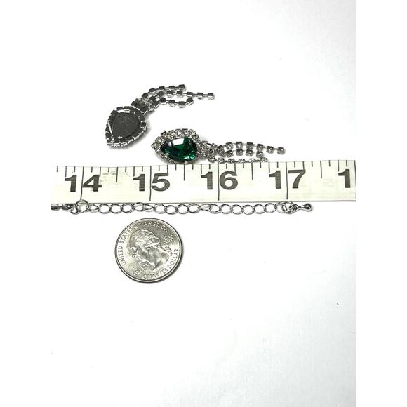 New Necklace Earrings Green Clear Rhinestone Fashion Jewelry Set F024 - Picture 9 of 9